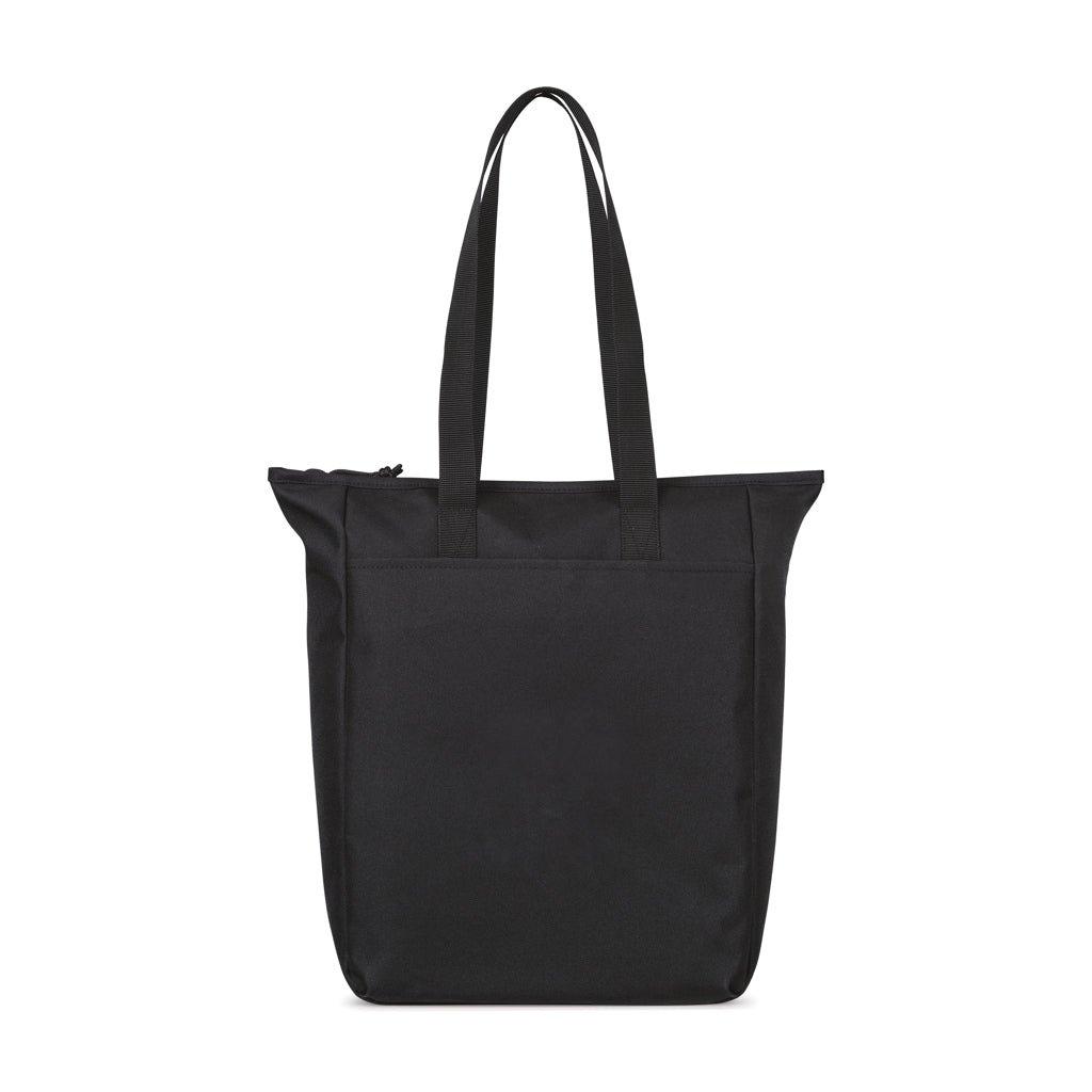 Draagtas met rits, gerecycled PET, zwart