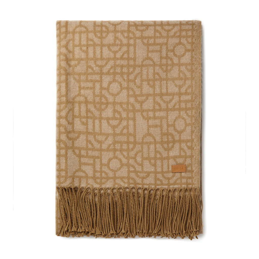 Plaid met geometrisch patroon, bruin