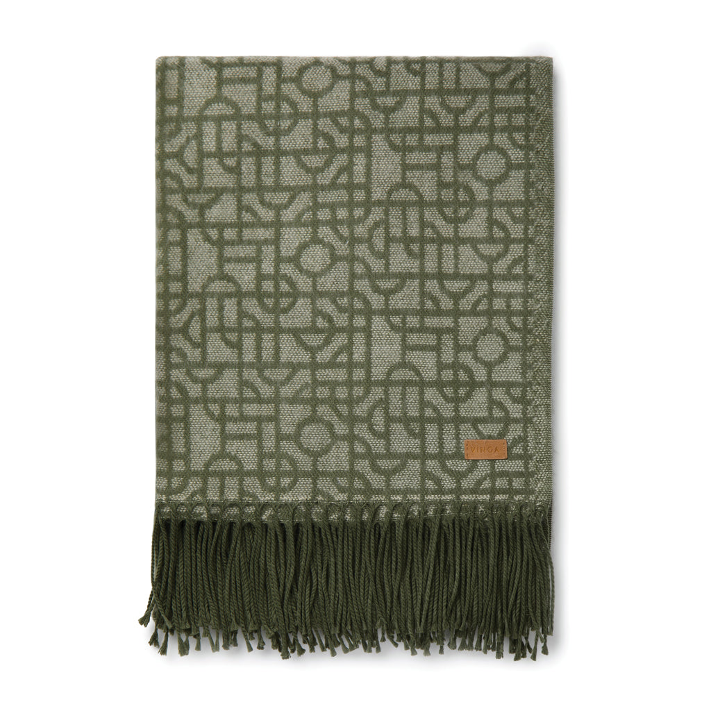 Plaid met geometrisch patroon, groen
