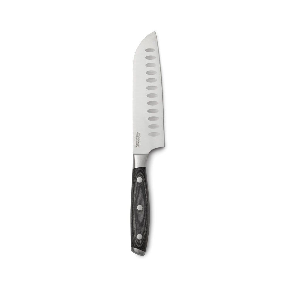 Santokumes 14 cm met pakkahouten handvat, staal