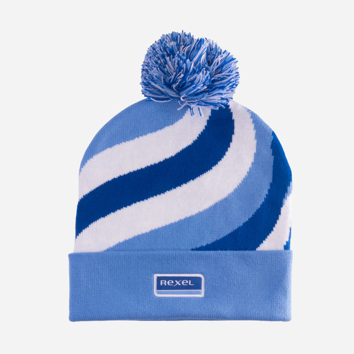 Beanie met omslag en eigen logo