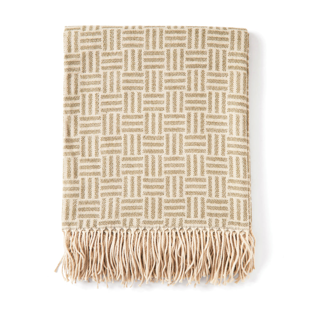 Jacquard geweven plaid met ruitpatroon, groen