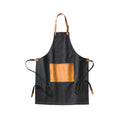 Keukenschort van stonewashed canvas, zwart