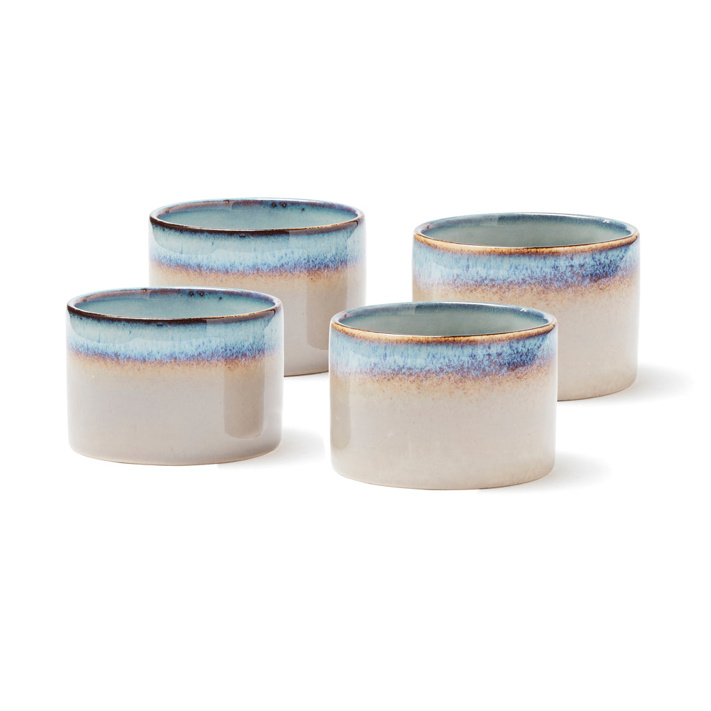 Schaaltjes van steengoed, set van 4, beige