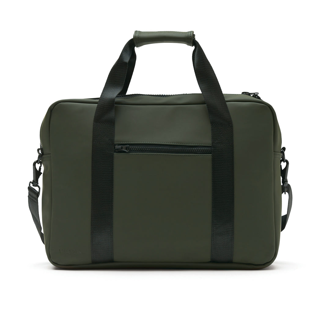 Laptoptas met meerdere vakken en schouderriem, groen