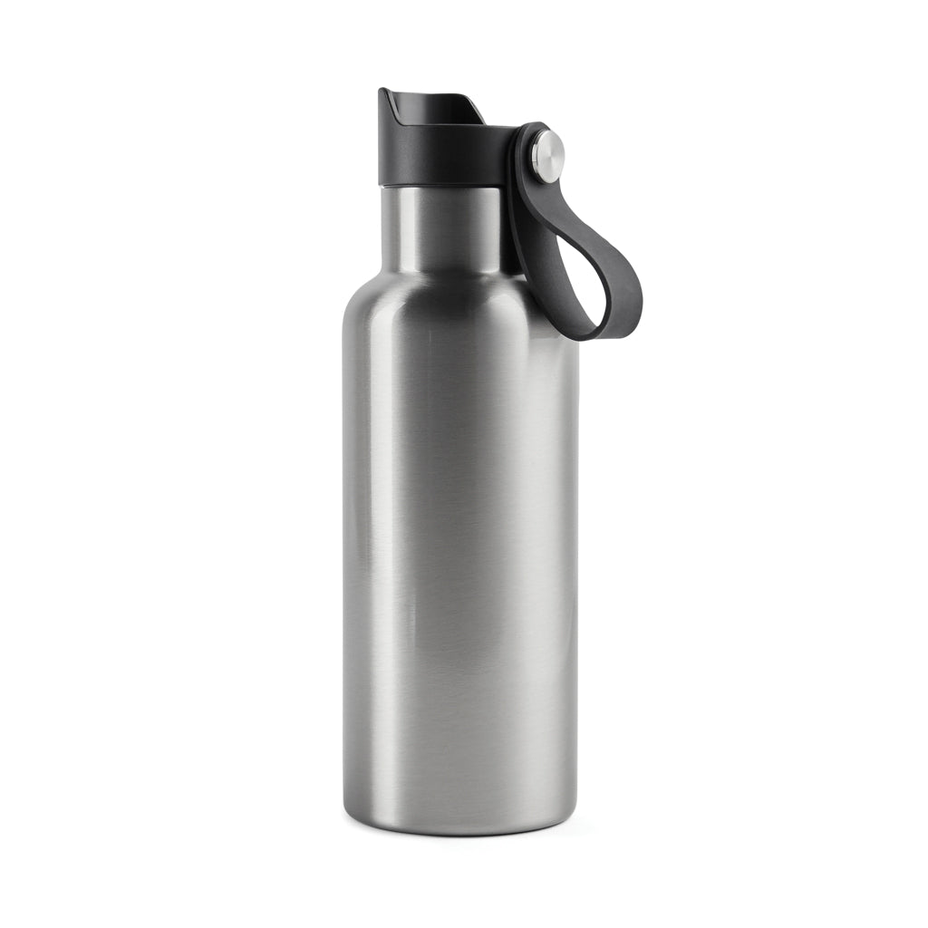 Sportthermosfles 500 ml met drukmok-functie, staal