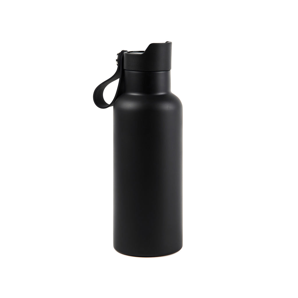 Sportthermosfles 500 ml met drukmok-functie, zwart