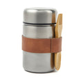 Voedselthermos met houten lepel, staal