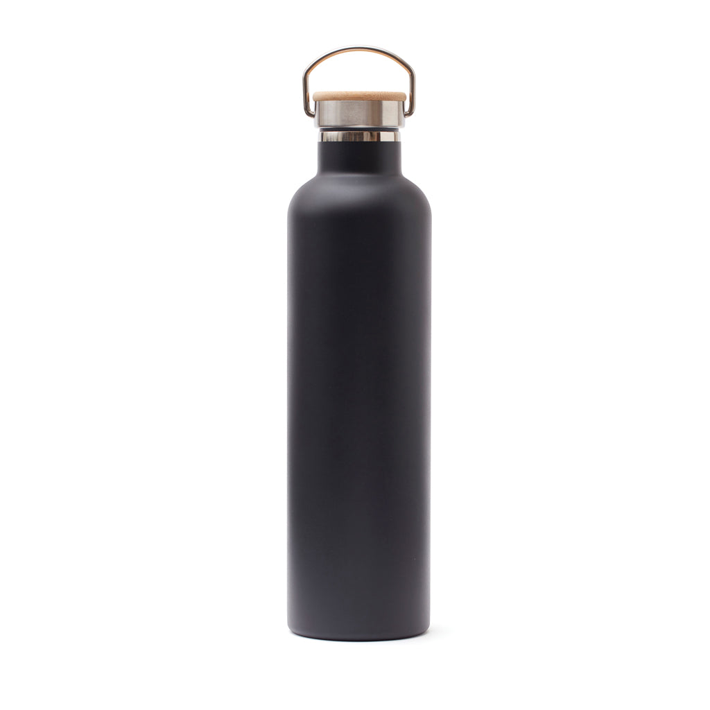 Thermosfles 1 liter met hengsel, zwart