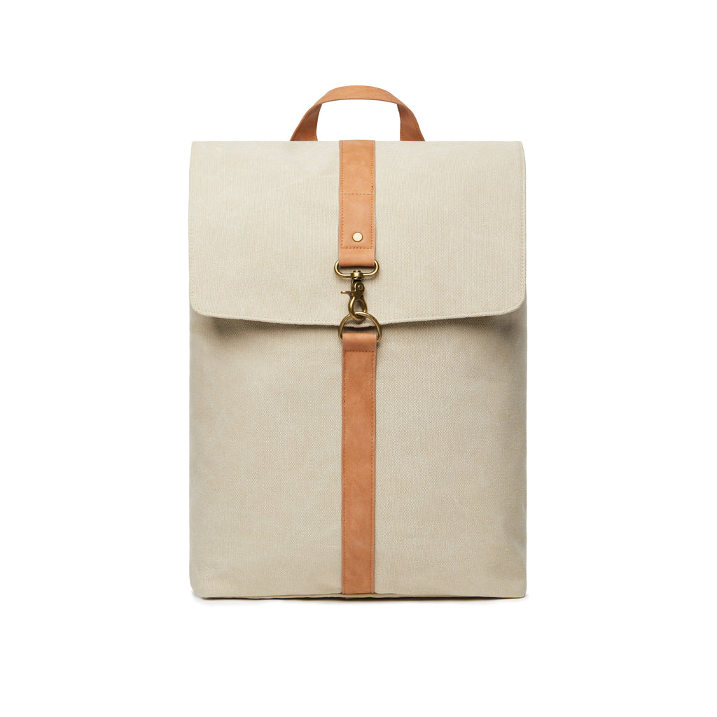 Rugzak voor laptop tot 17 inch, gerecycled canvas, beige