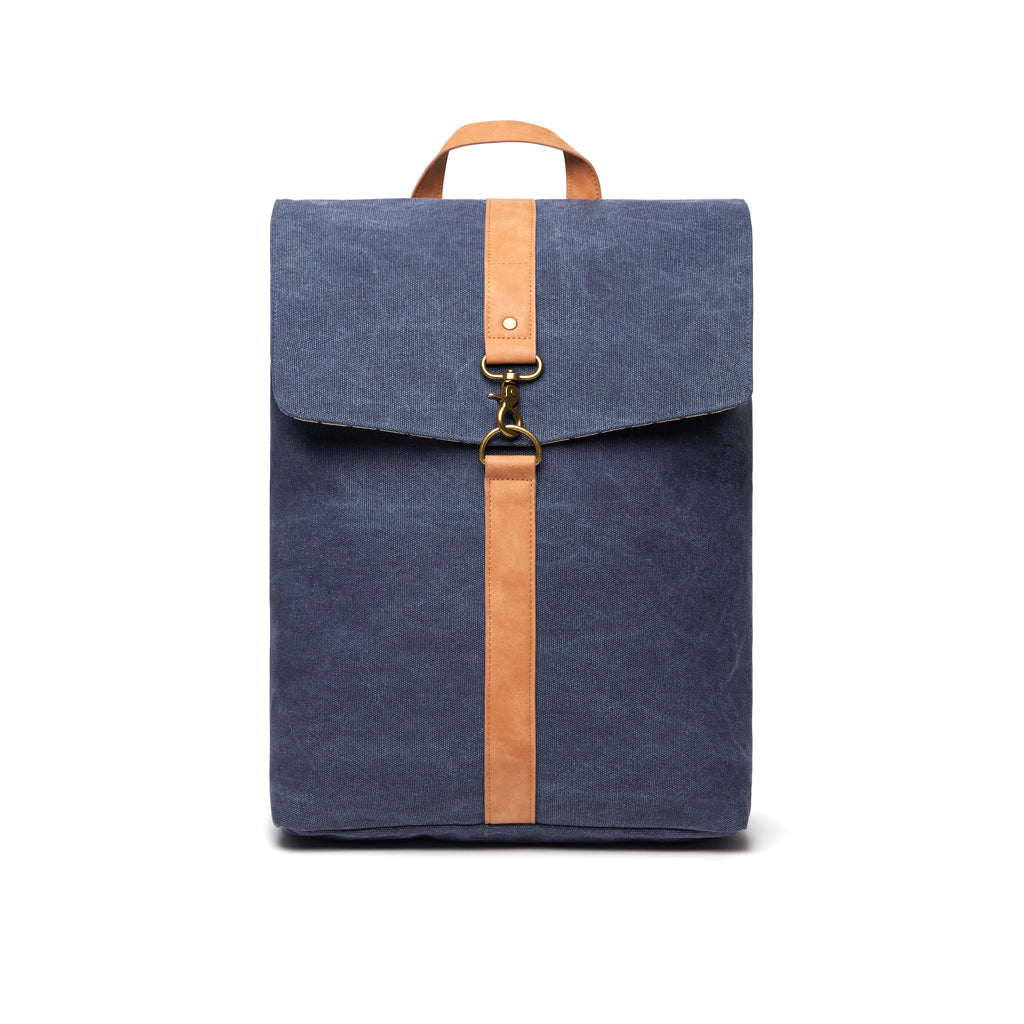 Rugzak voor laptop tot 17 inch, gerecycled canvas, donkerblauw