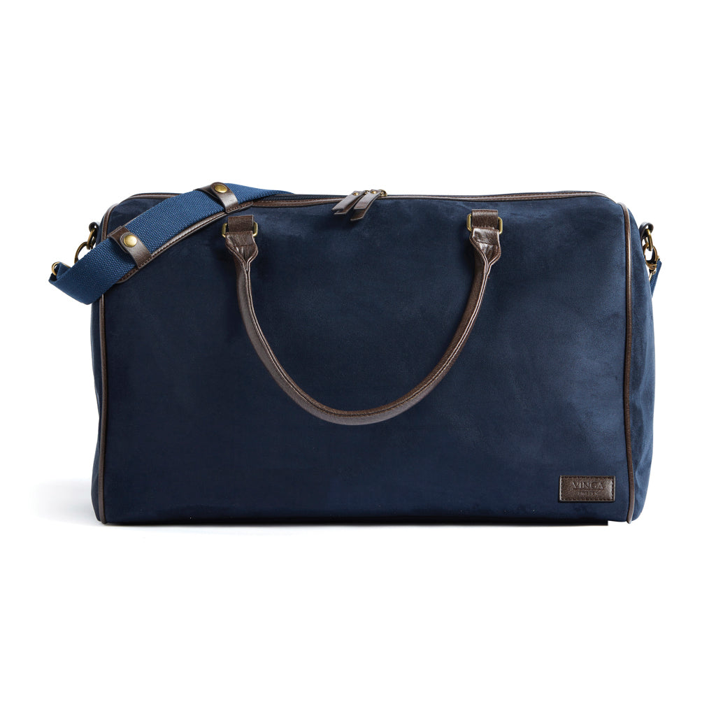 Weekendtas met messing details, blauw