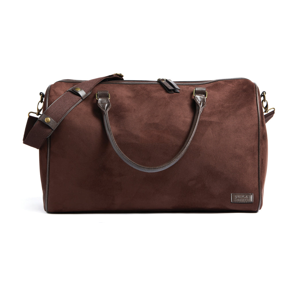 Weekendtas met messing details, bruin