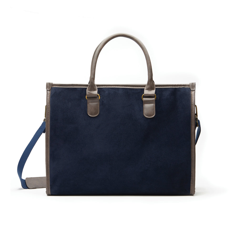 Laptoptas 17 inch met koperen details, blauw