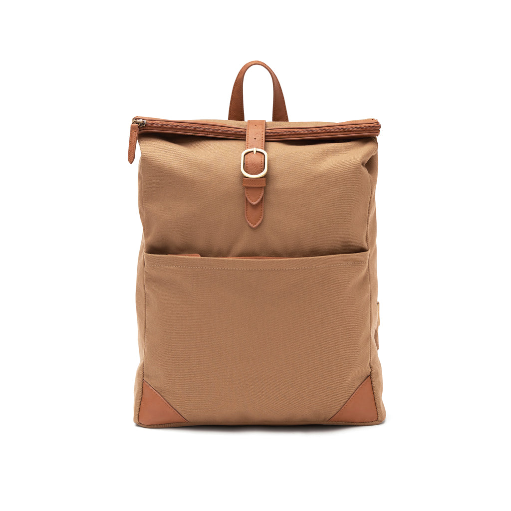 Rugzak met laptopvak, gerecycled polyester, bruin