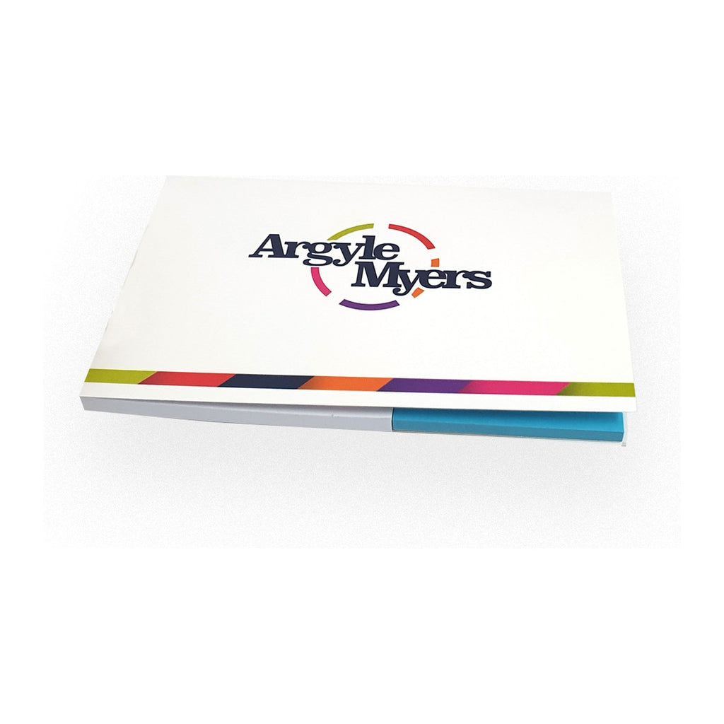 Memoset in softcover met memoblok en papieren pagemarkers