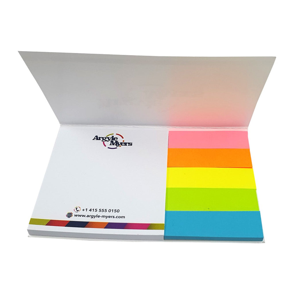 Memoset in softcover met memoblok en papieren pagemarkers