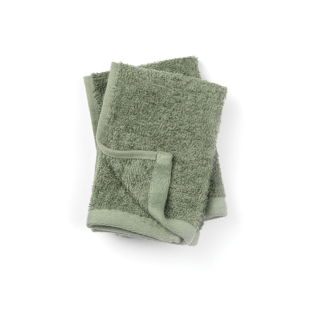 Washandje 30x30 cm, katoen en lyocell, groen