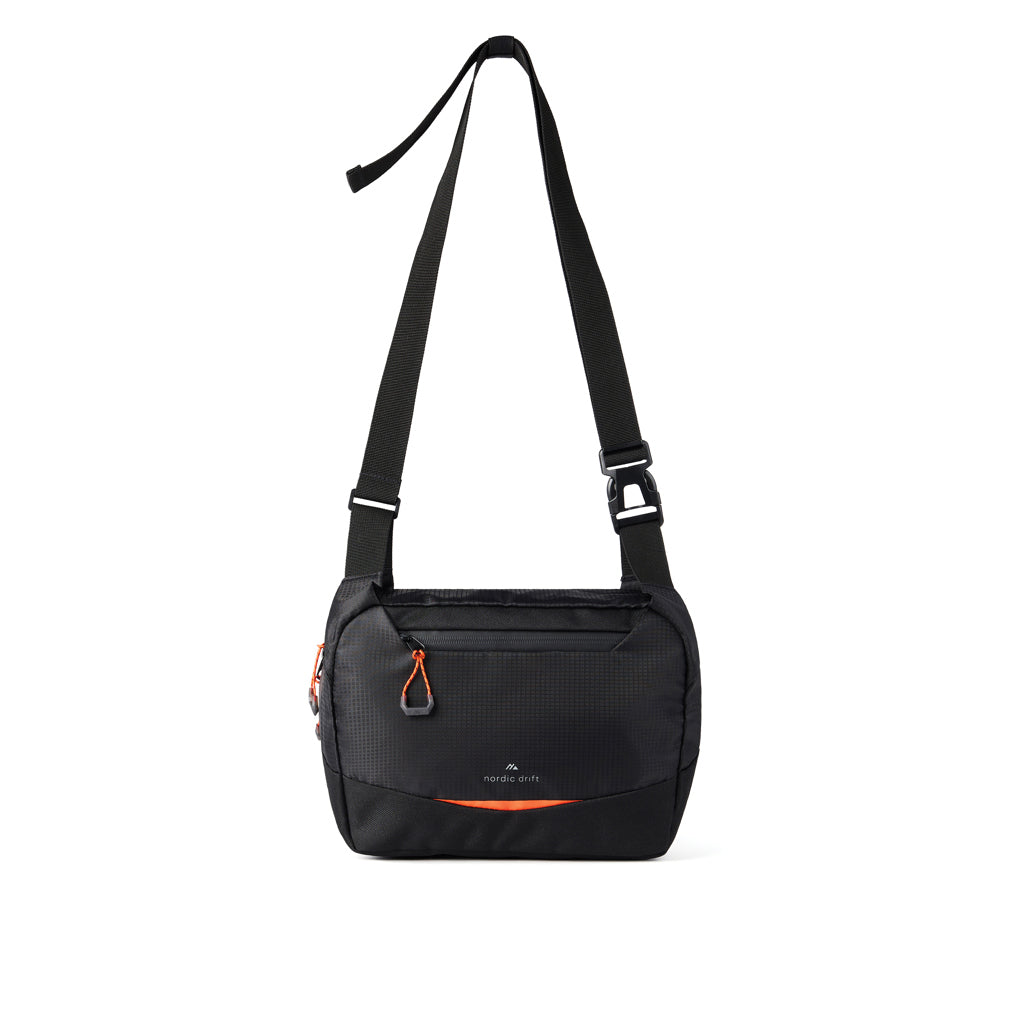 Crossbody tas 4 liter, gerecycled polyester, zwart