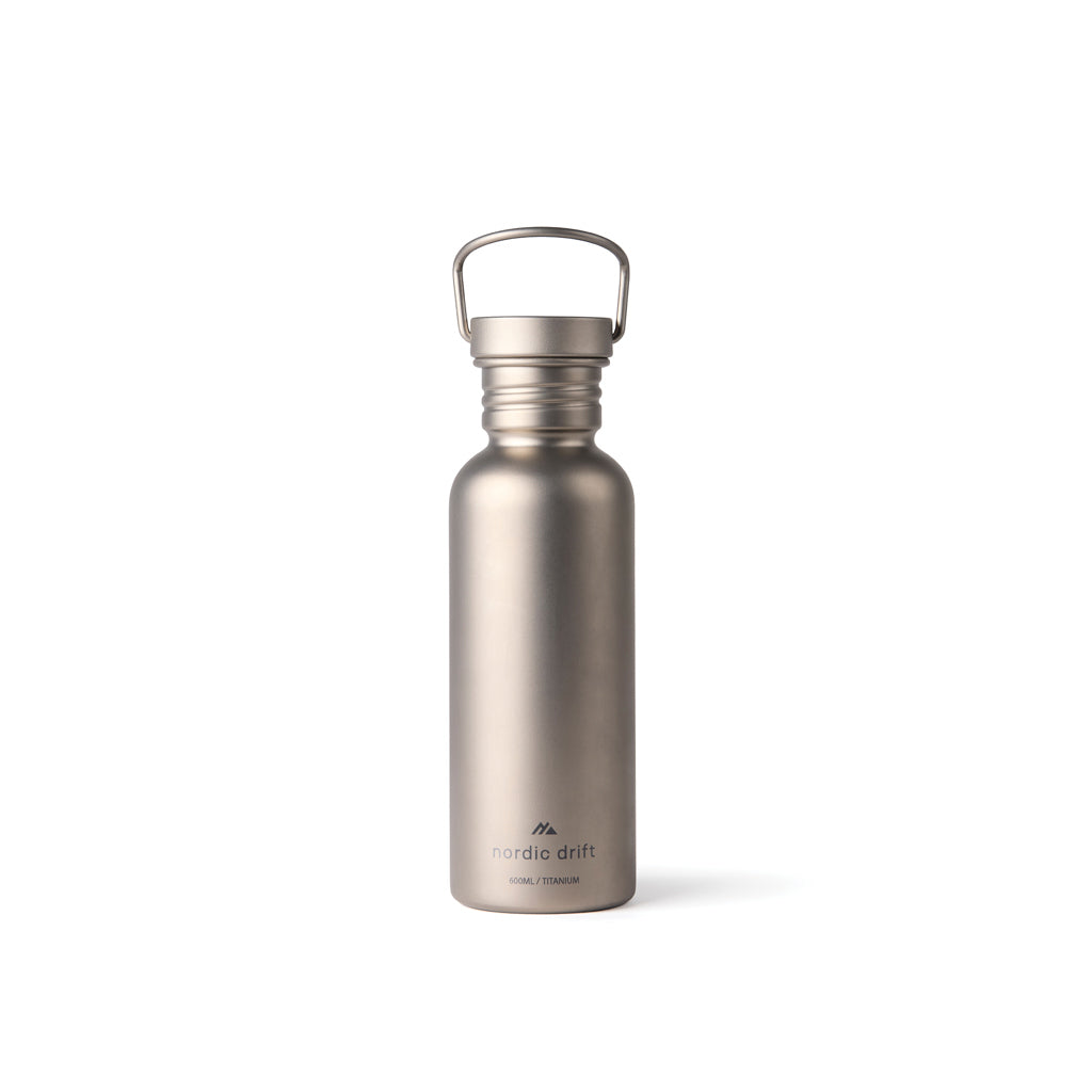 Drinkfles 600 ml, titanium, zilver