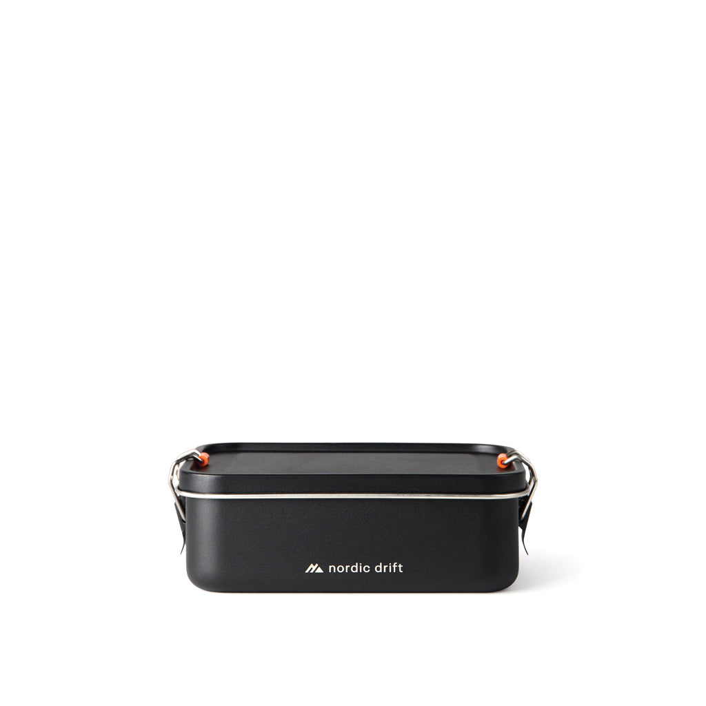 Lunchbox 1200 ml, gerecycled RVS, zwart