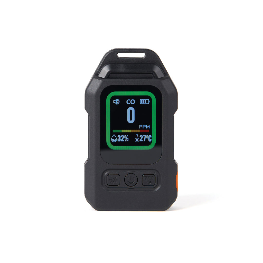 CO-melder met LED-alarm, draagbaar, zwart