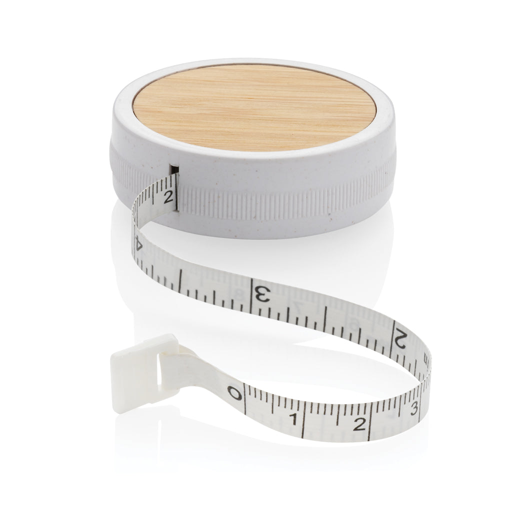 Meetlint 1,5 m met bamboe accent, wit