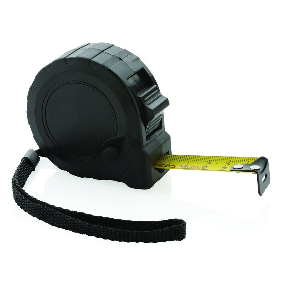 Rolmaat 5 m/19 mm met stopknop, zwart