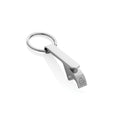 Sleutelhanger met flesopener, gerecycled zinklegering, zilver