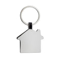 Sleutelhanger huisvorm, gerecycled zinklegering, zilver