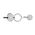 Sleutelhanger met radiatorsleutel en winkelwagenmunt, zilver