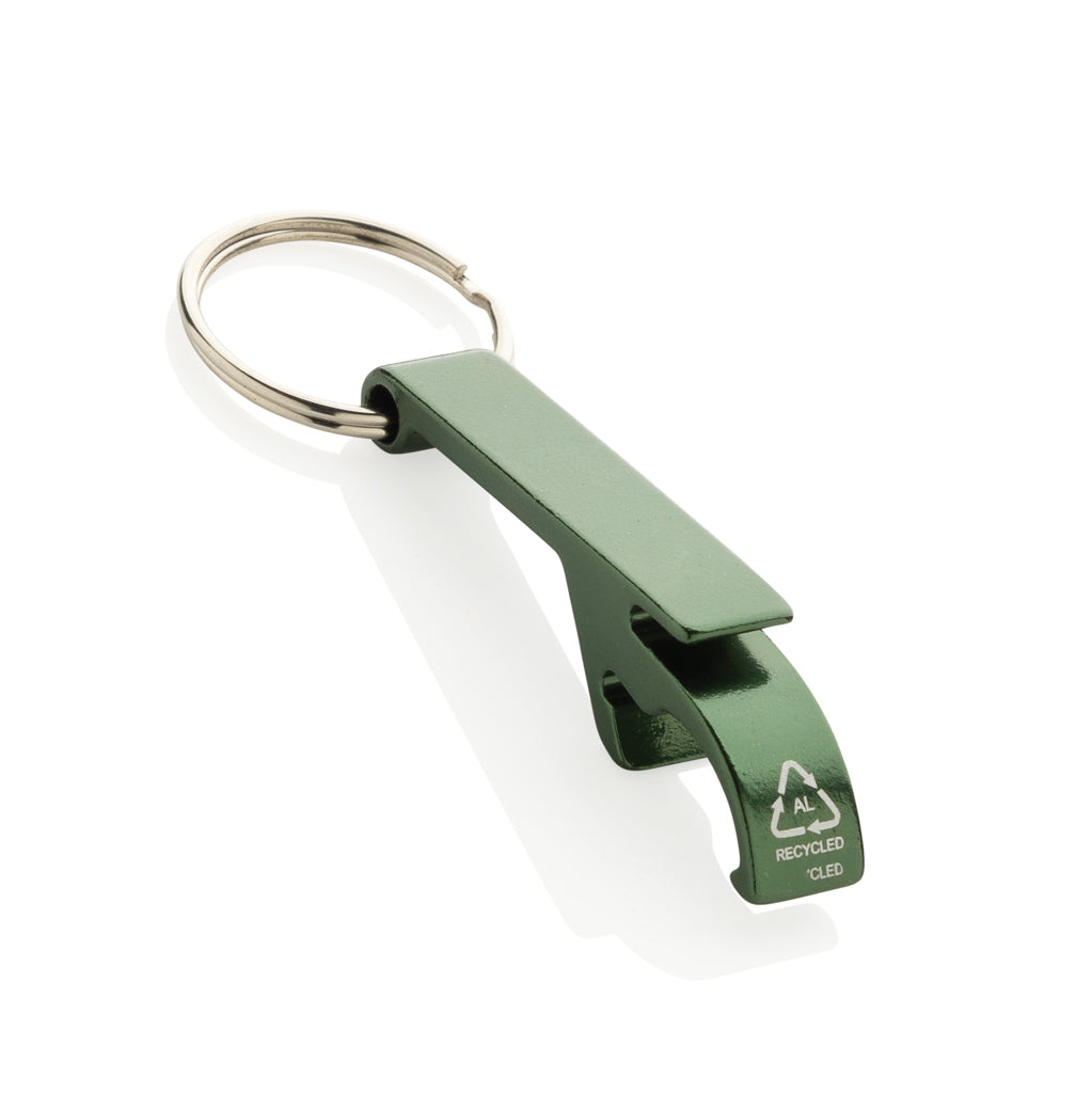 Fles- en blikopener, gerecycled aluminium, groen