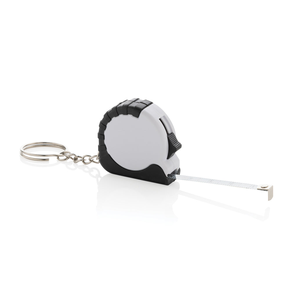 Sleutelhanger met meetlint van 1 meter, wit