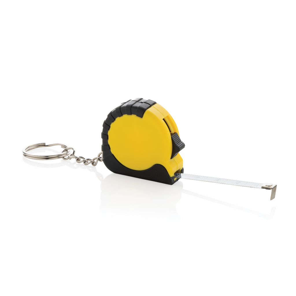 Sleutelhanger met meetlint van 1 meter, geel