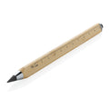 Inktloze pen met liniaal, bamboe, bruin