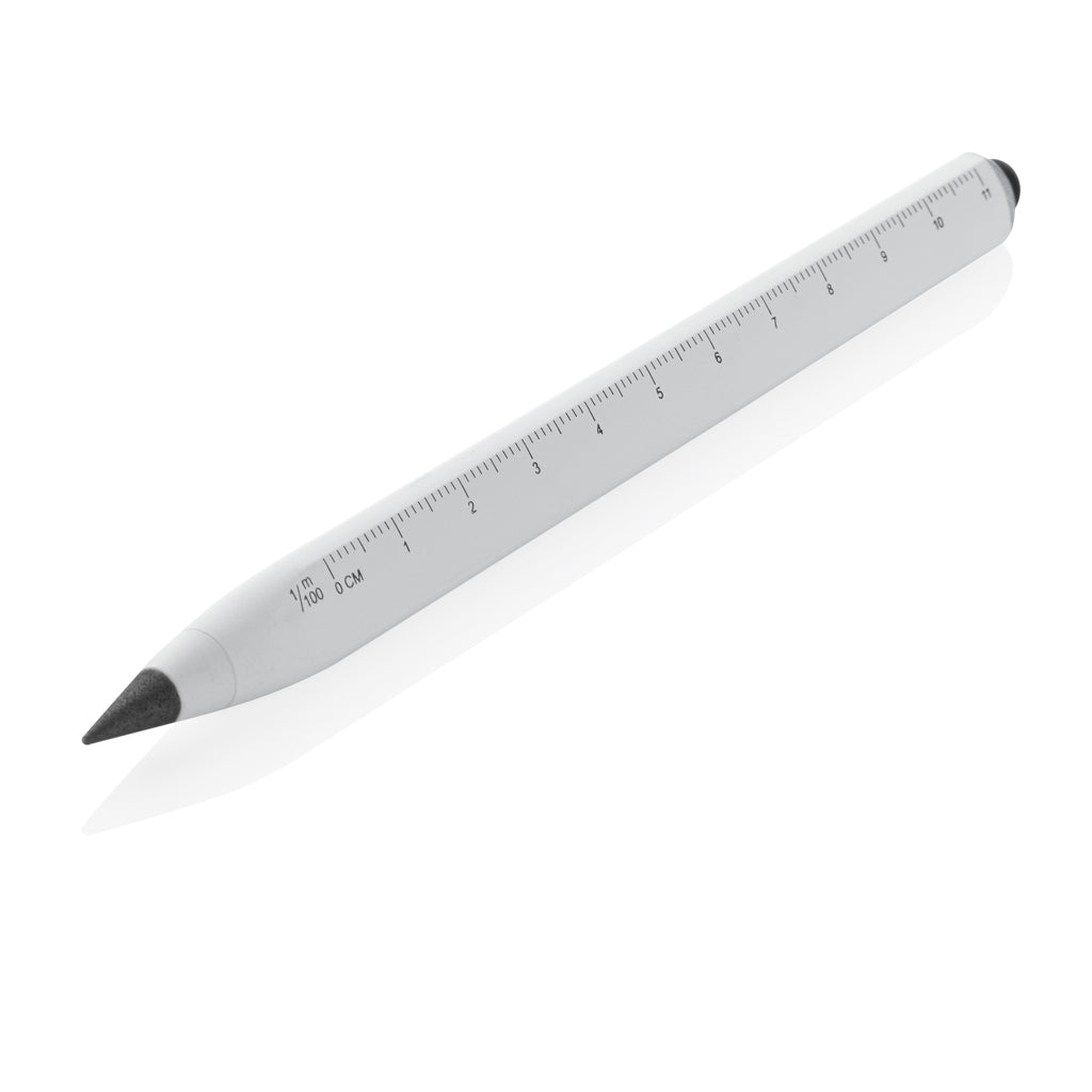 Inktloze pen, gerecycled aluminium, wit