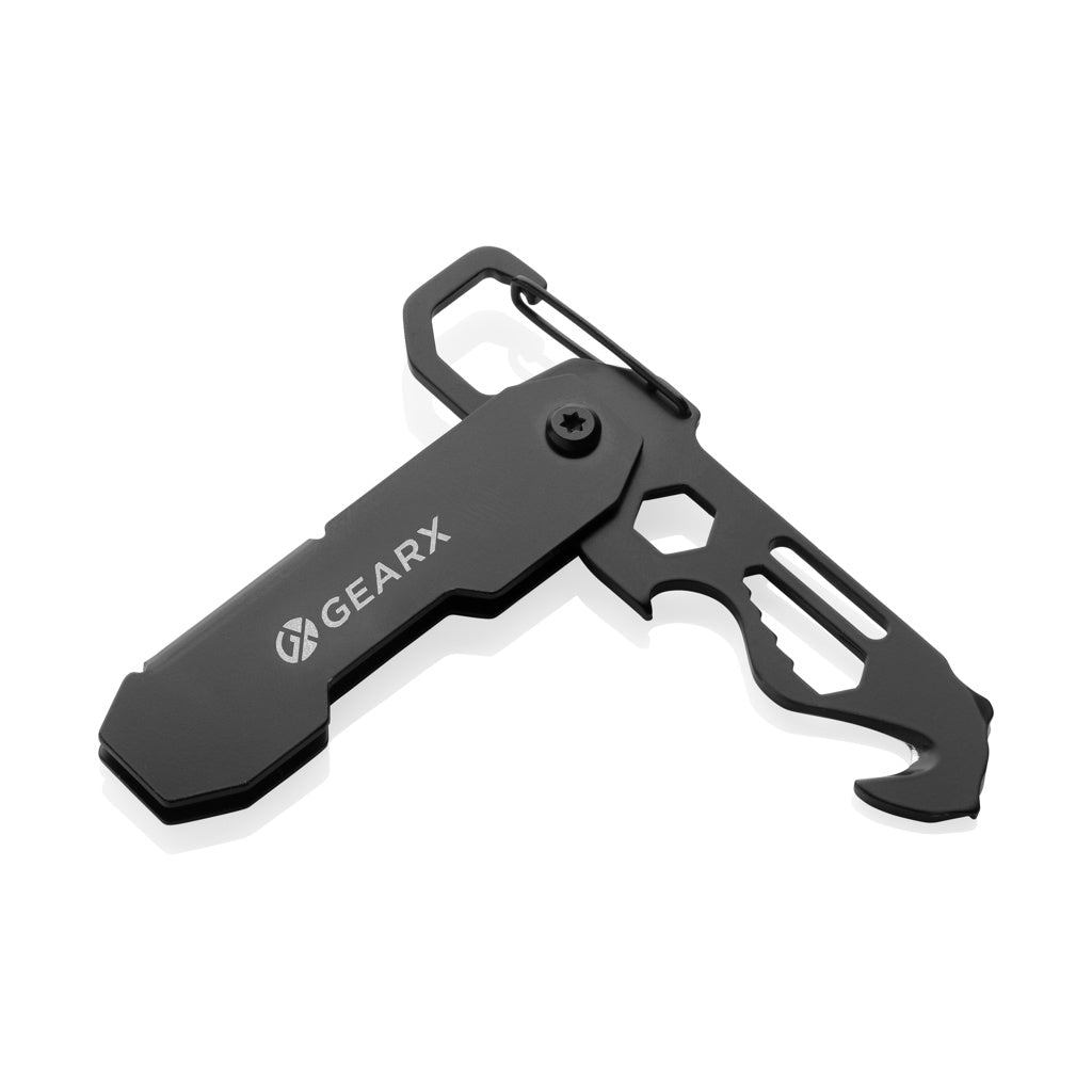 EDC-tool opvouwbaar, met karabijnhaak, zwart