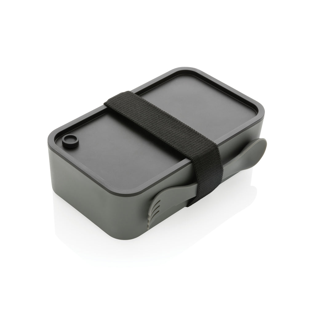 Lunchbox 0,8 liter met spork, grijs
