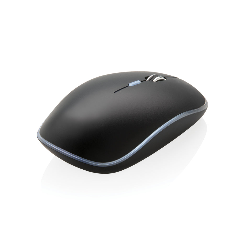 Draadloze muis met oplichtend logo, zwart