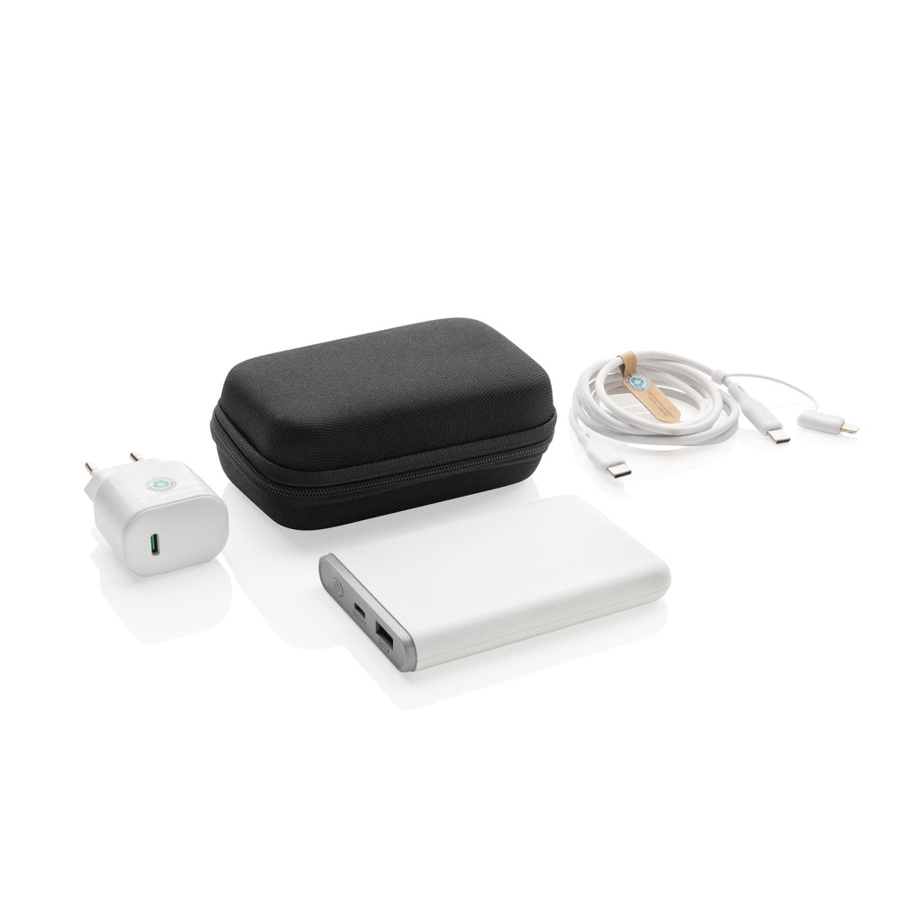 Oplaadset 20W, 3-delig, met powerbank, zwart