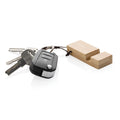 Sleutelhanger met telefoonstandaard, bamboe, bruin
