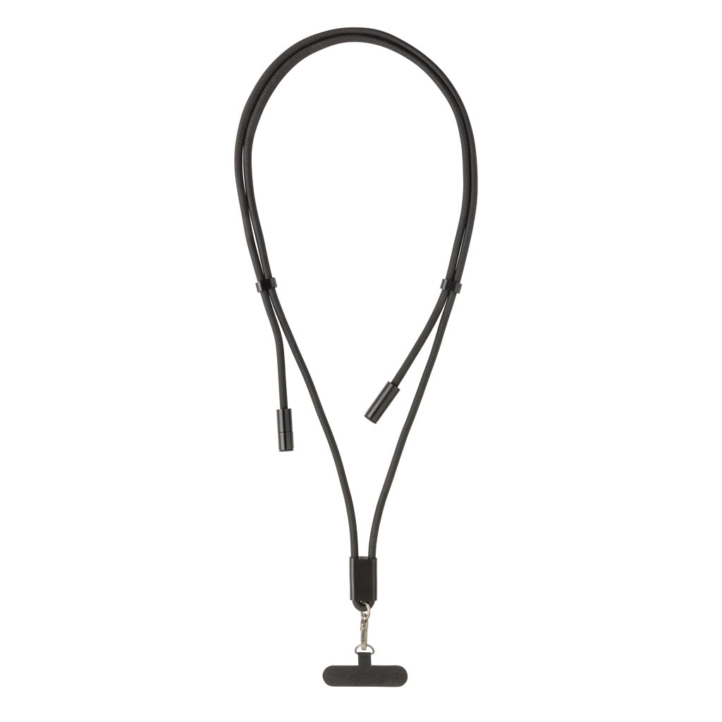 Telefoonkoord met oplaadkabel 60W, zwart