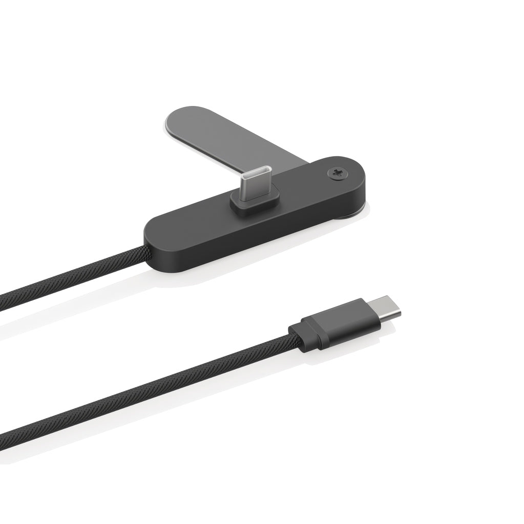 USB-C laadkabel 65W met ingebouwde telefoonstandaard, zwart