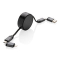 Intrekbare 6-in-1 laadkabel met 60W snelladen, grijs