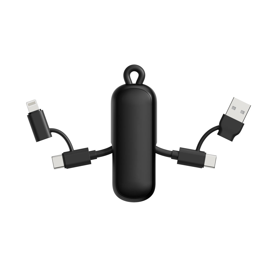 Sleutelhanger-laadkabel 100W met koperen kern, zwart