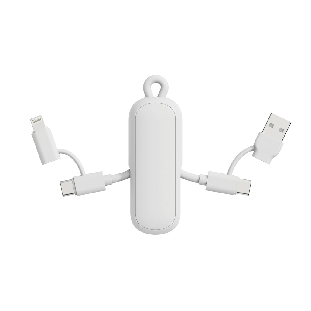 Sleutelhanger-laadkabel 100W met koperen kern, wit