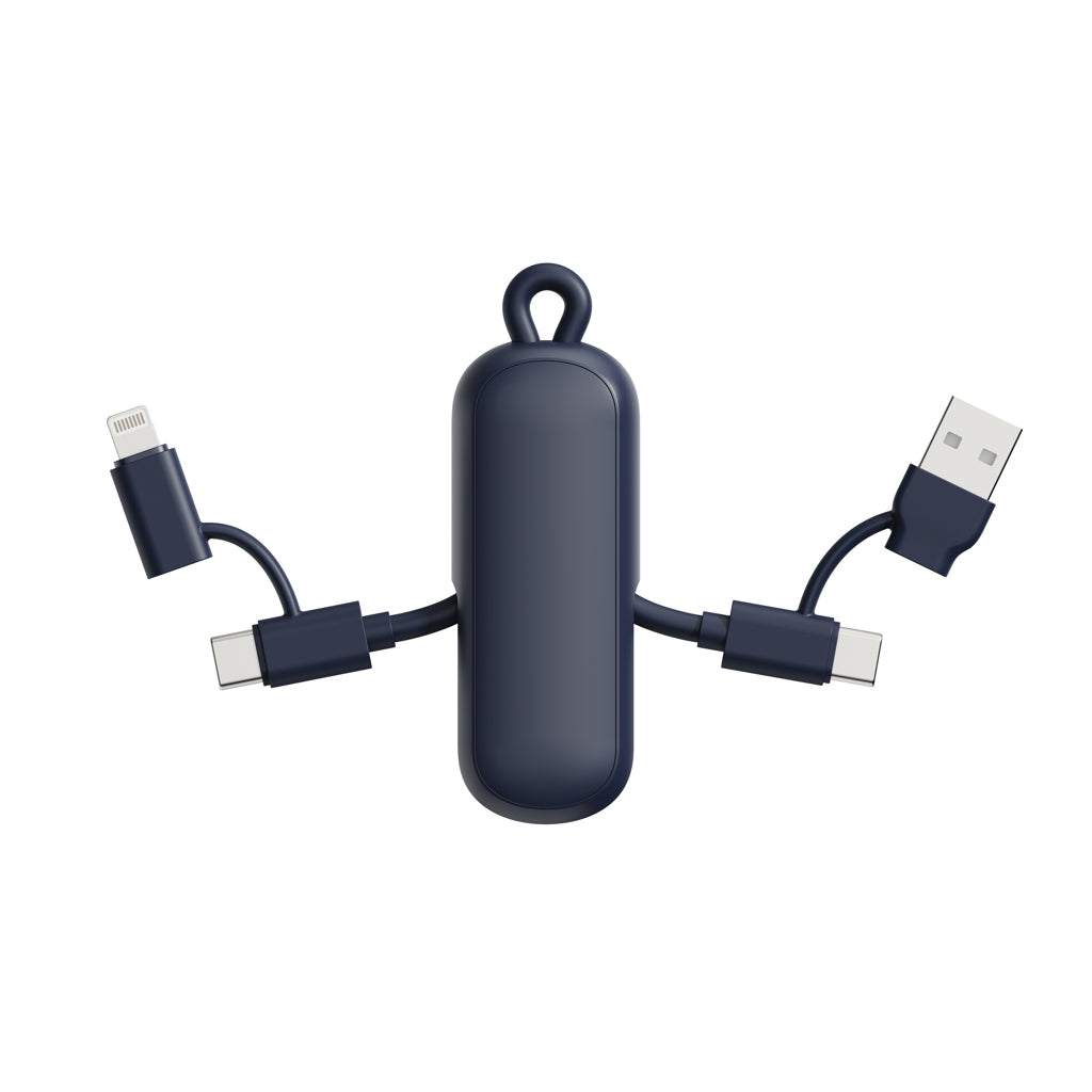 Sleutelhanger-laadkabel 100W met koperen kern, blauw