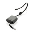 Intrekbare USB-C laadkabel 100W, 115 cm, grijs