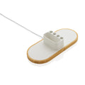 Dubbele draadloze oplader 10W met pennenhouder, wit