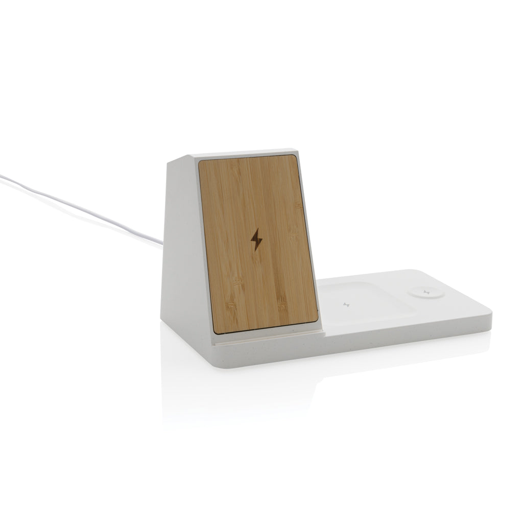 3-in-1 draadloze oplader tot 15W met pennenhouder, wit